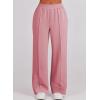 imageAleumdr Two Piece Outfits Half Zip Sweatshirt Sweatsuit Lounge Sets for Women Matching Set Wide Leg Sweatpant TracksuitA8 Pink