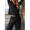 imageAleumdr Two Piece Outfits Half Zip Sweatshirt Sweatsuit Lounge Sets for Women Matching Set Wide Leg Sweatpant TracksuitA9 Black