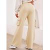 imageAleumdr Women High Waisted Drawstring Wide Leg Cargo Pants 2025 Trendy Casual Baggy Joggers Pants with PocketsBeige