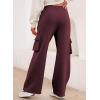 imageAleumdr Women High Waisted Drawstring Wide Leg Cargo Pants 2025 Trendy Casual Baggy Joggers Pants with PocketsBurgundy Red