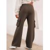 imageAleumdr Women High Waisted Drawstring Wide Leg Cargo Pants 2025 Trendy Casual Baggy Joggers Pants with PocketsCoffee