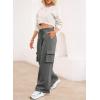 imageAleumdr Women High Waisted Drawstring Wide Leg Cargo Pants 2025 Trendy Casual Baggy Joggers Pants with PocketsMedium Grey