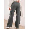 imageAleumdr Women High Waisted Drawstring Wide Leg Cargo Pants 2025 Trendy Casual Baggy Joggers Pants with PocketsMedium Grey