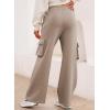 imageAleumdr Women High Waisted Drawstring Wide Leg Cargo Pants 2025 Trendy Casual Baggy Joggers Pants with PocketsSimply Taupe