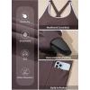 imageAleumdr Women One Piece Swimsuit Skirt Tummy Control Bathing Suit Color Block Swim Dress Swimwear with PocketsBrown