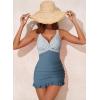 imageAleumdr Women Retro Tankini Swimdress Tummy Control Bathing Suits Two Piece Tankini Tops with Bikini Bottoms Twist SwimwearAshleigh Blue