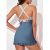 imageAleumdr Women Retro Tankini Swimdress Tummy Control Bathing Suits Two Piece Tankini Tops with Bikini Bottoms Twist SwimwearAshleigh Blue