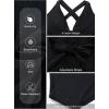 imageAleumdr Women Retro Tankini Swimdress Tummy Control Bathing Suits Two Piece Tankini Tops with Bikini Bottoms Twist SwimwearBlack