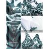 imageAleumdr Women Retro Tankini Swimdress Tummy Control Bathing Suits Two Piece Tankini Tops with Bikini Bottoms Twist SwimwearGreen Printed