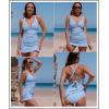 imageAleumdr Women Retro Tankini Swimdress Tummy Control Bathing Suits Two Piece Tankini Tops with Bikini Bottoms Twist SwimwearLight Blue