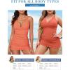 imageAleumdr Women Retro Tankini Swimdress Tummy Control Bathing Suits Two Piece Tankini Tops with Bikini Bottoms Twist SwimwearOrange