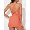 imageAleumdr Women Retro Tankini Swimdress Tummy Control Bathing Suits Two Piece Tankini Tops with Bikini Bottoms Twist SwimwearOrange