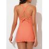 imageAleumdr Women Retro Tankini Swimdress Tummy Control Bathing Suits Two Piece Tankini Tops with Bikini Bottoms Twist SwimwearOrange
