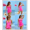 imageAleumdr Women Retro Tankini Swimdress Tummy Control Bathing Suits Two Piece Tankini Tops with Bikini Bottoms Twist SwimwearRose
