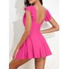 imageAleumdr Women Swim Dress One Piece Swimsuit with Skirt Tummy Control Bathing Suits Modest Swimwear Swim RomperA Hot Pink