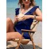 imageAleumdr Women Swim Dress One Piece Swimsuit with Skirt Tummy Control Bathing Suits Modest Swimwear Swim RomperA Navy Blue