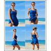 imageAleumdr Women Vintage Tummy Control Two Piece Tankini Swimsuits Swimdress Push up Swimwear Bathing SuitsBlue 204
