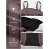 imageAleumdr Women Vintage Tummy Control Two Piece Tankini Swimsuits Swimdress Push up Swimwear Bathing SuitsDark Brown