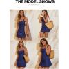 imageAleumdr Women Vintage Tummy Control Two Piece Tankini Swimsuits Swimdress Push up Swimwear Bathing SuitsDeep Blue