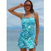 imageAleumdr Women Vintage Tummy Control Two Piece Tankini Swimsuits Swimdress Push up Swimwear Bathing SuitsLeaf Print