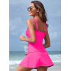 imageAleumdr Women Vintage Tummy Control Two Piece Tankini Swimsuits Swimdress Push up Swimwear Bathing SuitsRose