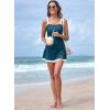 imageAleumdr Women Vintage Tummy Control Two Piece Tankini Swimsuits Swimdress Push up Swimwear Bathing SuitsSail Blue