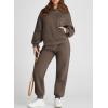 imageAleumdr Womens 2 Piece Outfits Matching Sets Sweatsuit Hoodie Oversized Sweatshirts with Sweatpants Tracksuits Fall OutfitsA4 Brown