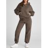 imageAleumdr Womens 2 Piece Outfits Matching Sets Sweatsuit Hoodie Oversized Sweatshirts with Sweatpants Tracksuits Fall OutfitsA4 Brown