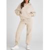 imageAleumdr Womens 2 Piece Outfits Matching Sets Sweatsuit Hoodie Oversized Sweatshirts with Sweatpants Tracksuits Fall OutfitsA5 Beige