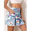 imageAleumdr Womens 3quot High Waisted Swim Skirt with Zipper Pockets Tummy Control Side Split Bathing Suit Swimsuit Tankini BottomsFloral Blue