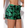 imageAleumdr Womens 3quot Waistband Swimsuit Bottom Boy Shorts Swimming PantyAvailable in PlusPrinted Green