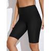 imageAleumdr Womens 8quot High Waisted Board Shorts Long Swim Bottom Knee Length Pants with Pocket UPF 50 Shorts with LinerBlack