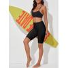 imageAleumdr Womens 8quot High Waisted Board Shorts Long Swim Bottom Knee Length Pants with Pocket UPF 50 Shorts with LinerBlack