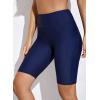 imageAleumdr Womens 8quot High Waisted Board Shorts Long Swim Bottom Knee Length Pants with Pocket UPF 50 Shorts with LinerBlue