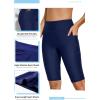 imageAleumdr Womens 8quot High Waisted Board Shorts Long Swim Bottom Knee Length Pants with Pocket UPF 50 Shorts with LinerBlue