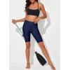 imageAleumdr Womens 8quot High Waisted Board Shorts Long Swim Bottom Knee Length Pants with Pocket UPF 50 Shorts with LinerBlue