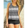 imageAleumdr Womens Athletic 3 Piece Tankini Swimsuits with Shorts Swim Tank Tops with Sports Bra and Boyshorts Bathing SuitsBlack