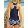 imageAleumdr Womens Athletic 3 Piece Tankini Swimsuits with Shorts Swim Tank Tops with Sports Bra and Boyshorts Bathing SuitsBlue