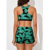 imageAleumdr Womens Athletic 3 Piece Tankini Swimsuits with Shorts Swim Tank Tops with Sports Bra and Boyshorts Bathing SuitsG Black