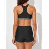 imageAleumdr Womens Athletic 3 Piece Tankini Swimsuits with Shorts Swim Tank Tops with Sports Bra and Boyshorts Bathing SuitsGreen