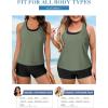 imageAleumdr Womens Athletic 3 Piece Tankini Swimsuits with Shorts Swim Tank Tops with Sports Bra and Boyshorts Bathing SuitsGreen