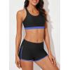 imageAleumdr Womens Athletic 3 Piece Tankini Swimsuits with Shorts Swim Tank Tops with Sports Bra and Boyshorts Bathing SuitsPurple Blue
