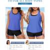 imageAleumdr Womens Athletic 3 Piece Tankini Swimsuits with Shorts Swim Tank Tops with Sports Bra and Boyshorts Bathing SuitsPurple Blue