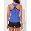imageAleumdr Womens Athletic 3 Piece Tankini Swimsuits with Shorts Swim Tank Tops with Sports Bra and Boyshorts Bathing SuitsPurple Blue