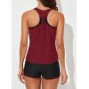 imageAleumdr Womens Athletic 3 Piece Tankini Swimsuits with Shorts Swim Tank Tops with Sports Bra and Boyshorts Bathing SuitsRed