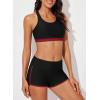 imageAleumdr Womens Athletic 3 Piece Tankini Swimsuits with Shorts Swim Tank Tops with Sports Bra and Boyshorts Bathing SuitsRed