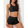 imageAleumdr Womens Athletic 3 Piece Tankini Swimsuits with Shorts Swim Tank Tops with Sports Bra and Boyshorts Bathing SuitsRed Printed
