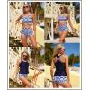 imageAleumdr Womens Athletic 3 Piece Tankini Swimsuits with Shorts Swim Tank Tops with Sports Bra and Boyshorts Bathing SuitsSail Blue