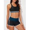 imageAleumdr Womens Athletic 3 Piece Tankini Swimsuits with Shorts Swim Tank Tops with Sports Bra and Boyshorts Bathing SuitsSail Blue