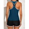imageAleumdr Womens Athletic 3 Piece Tankini Swimsuits with Shorts Swim Tank Tops with Sports Bra and Boyshorts Bathing SuitsSail Blue